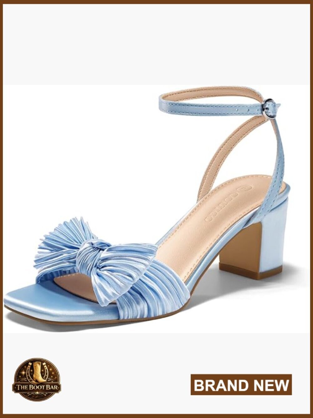 Womens Bow Heels Sandals Block Low Heel Wedding Bride Dressy Open Toe Ankle